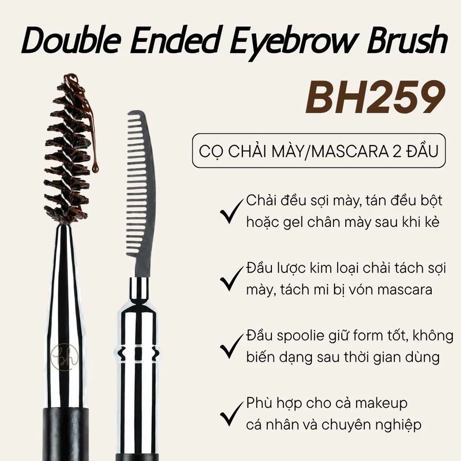 Cọ Chân Mày Hai Đầu BH Cosmetics Double Ended Eyebrow Brush BH259